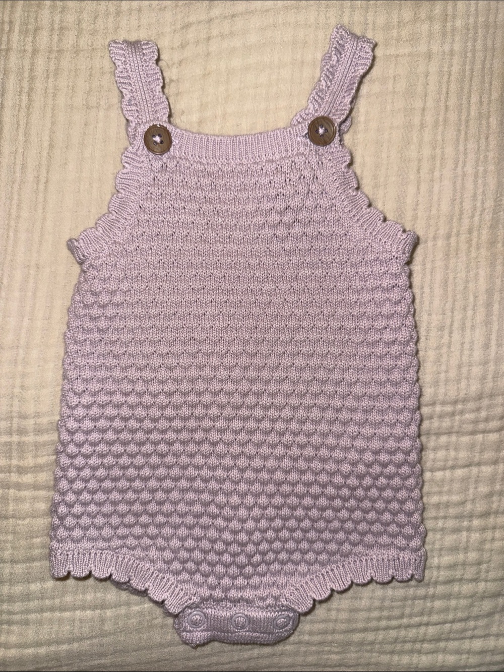 Lavender Knit Baby Romper Tank Top